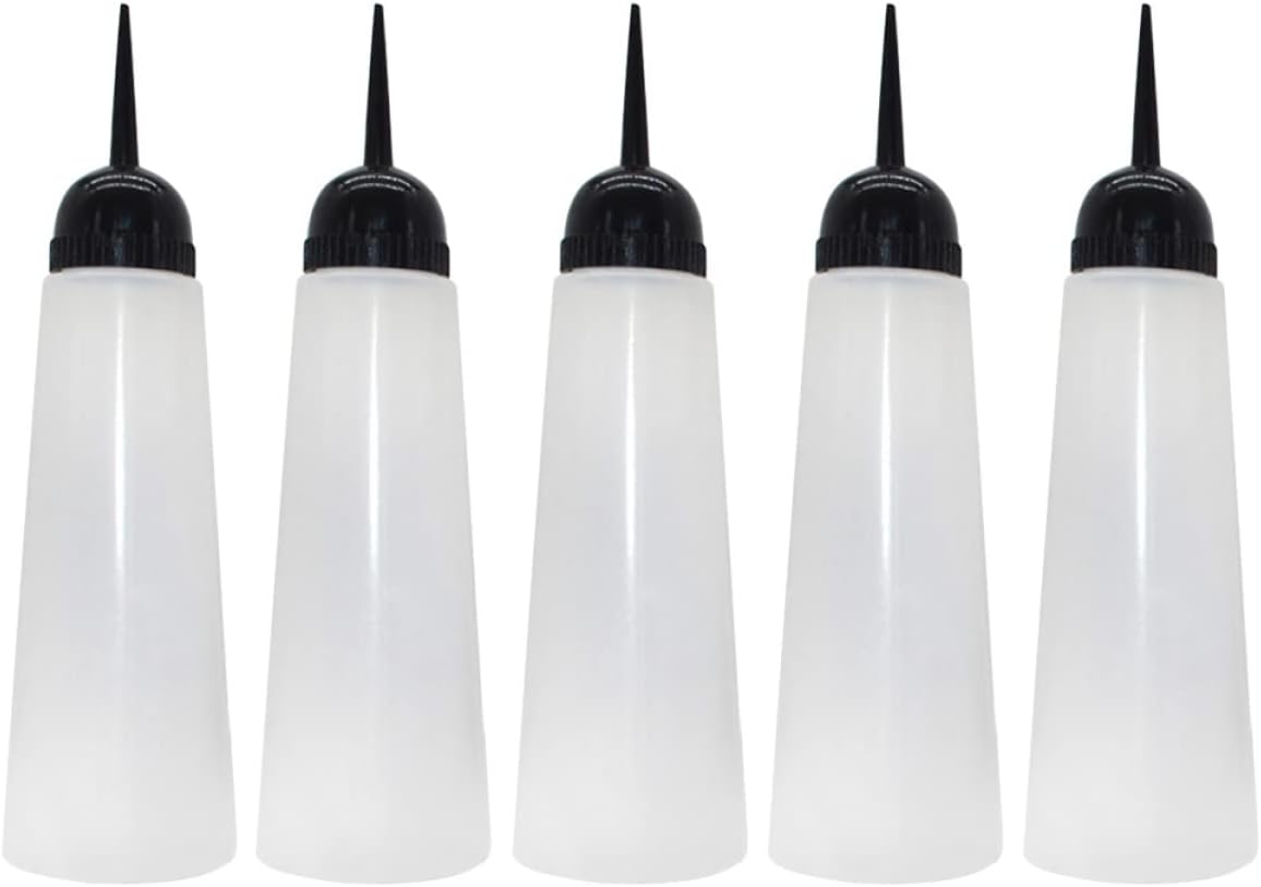 KALLORY 5pcs Hair Color Bottles Empty with Measuring Dyeing
