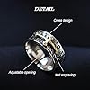 KONFEN Men's Ring, Adjustable Thumb Ring Opening, Cross Design Viking Text Engraving Open Retro Punk Hip Hop Gothic Jewellery Unisex Vintage, Party Birthday Gift for Men Boys Women #4