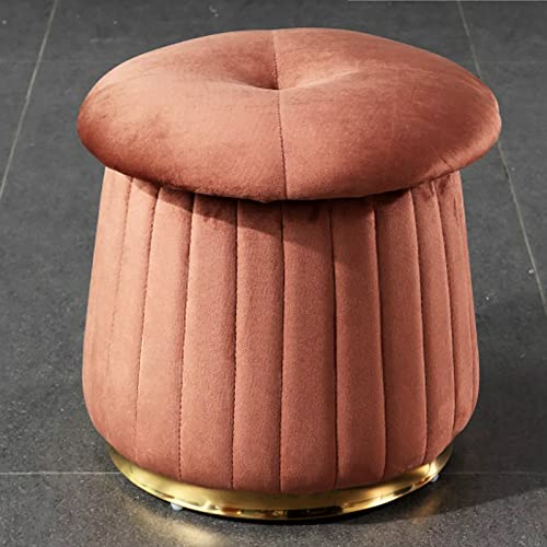 Taburete de reposapiés de sofá mu redondo tapizado para salón y tocadores modernos 2