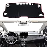 for Toyota Corolla Accessories 2019-2022 2023 2024 2025 2026 Dash Cover Dashboard Cover Mat Center Console Carpet Non-Slip Protector Sunshield Pad Custom Fit for Corolla 2020 2021, Red Trim
