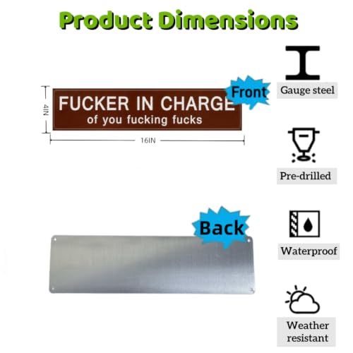 Funny Adult Humor Metal Sign 16x4 Inch Rustic Aluminum Wall Decor Sarcastic Quote Plaque for Office Bar Garage Man Cave Party Room Home Decoration Rude Joke Gift Idea for Friends and Coworkers - image 2
