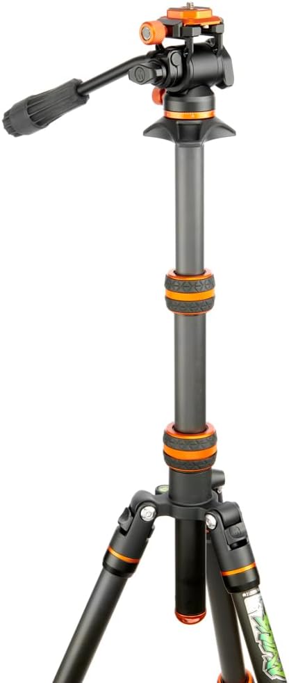 3 Legged Thing Brian Video Carbon Fibre Lightweight Compact Tripod Kit -Lava - Black/Orange (BRIANVIDEOLAVA2.0)