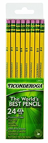 Image of Ticonderoga #2 Pencils, Wood-Cased, 6 24-Count Hang-Tab Boxes, Total 144 Pencils, Yellow (13924) (13924N)