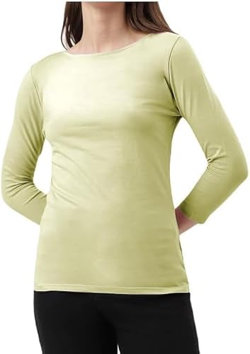 R&N FASHIONS Woman's Long Sleeve Round Neck T-Shirt Top - Stylish and Versatile - Casual Wear - Relaxed Fit - Everyday Comfort - Perfect Wardrobe Essential for All Seasons (Cream, 10, Numeric_10)