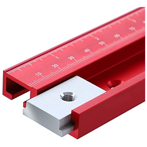 Acofuns 300-1220mm Red Aluminum Alloy 45 Type T-Track Scale Woodworking T-slot Miter Track for Table Saw Router Table Cover