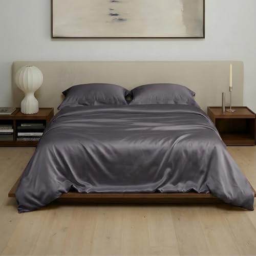 ArthCrafted 100% Eucalyptus Tencel Duvet Cover Queen, Luxury Cooling Duvet Cover Set with 4 Corner...