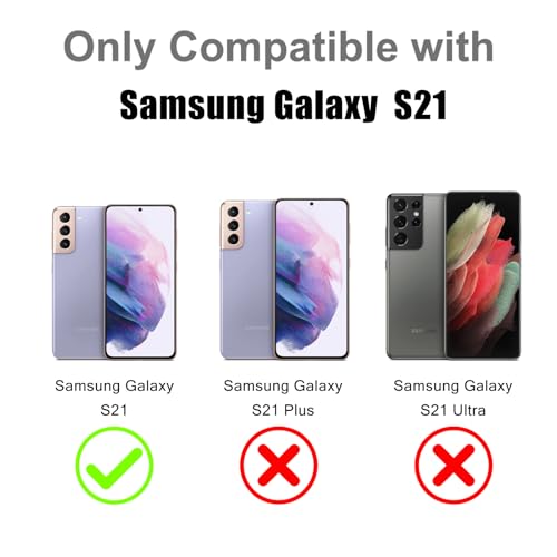 Image of Magnetic Case for Samsung Galaxy S21 [Compatible with Magsafe] [Cute Fashion Fluorescent Design] [1 Screen Protector] Slim Translucent Matte Case for Galaxy S21 6.2 inch, Purple