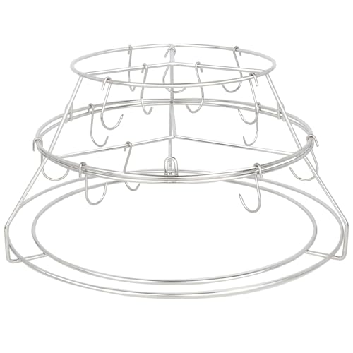 Rib Hanging System for Big Green Egg Medium, 3-Tier Rib Hanger with Removable Cooking Hooks 304 Stainless Steel Replacement Kit Grill Racks BGE Accessories