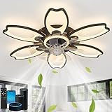 【Deux modes de rotation】Ce ventilateur de plafond avec éclairage intégré utilise un moteur à courant continu à fréquence variable, silencieux et économe en énergie. En hiver, il tourne vers l'avant pour réduire la température et apporter une brise fraîche ; en hiver, il tourne dans le sens inverse pour améliorer la circulation de l'air et équilibrer la température ambiante.