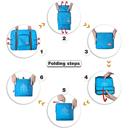 WANDF for Frontier Airlines United Airlines 18" Foldable Travel Duffle Bag for Travel Gym Sports Weekender Bag, Blue
