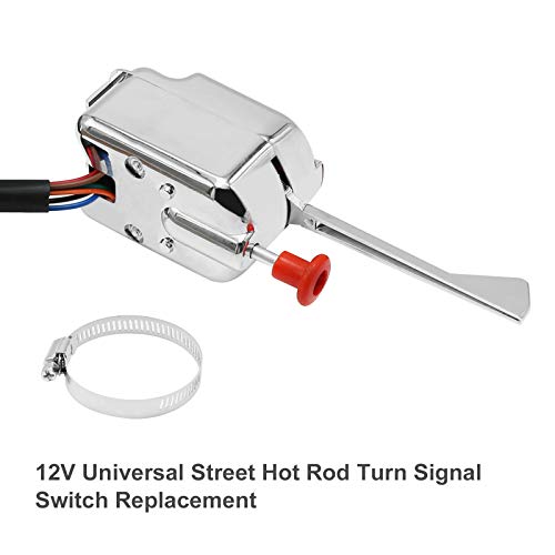12V Turn Signal Switch with Flasher for GM Ford Hot Rod Chrome Universal - Thumbnail 2