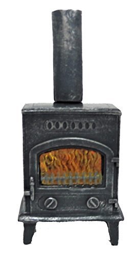 Melody Jane Dolls House Wood Burner Burning Stove Grey 1:12 Miniature Furniture