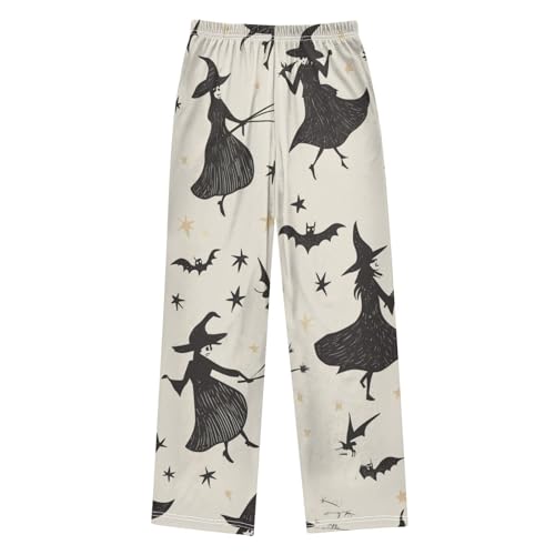 ZZXXB Witches and Bat Boys Long Pants Soft Trousers Elastic Waist Kids Lounge Bottoms with Pockets S-XL2