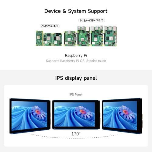 Image of KLAYERS 3.5-inch DSI Capacitive Touch Display Compatible with Raspberry Pi,480 x 800 Pixel IPS Panel