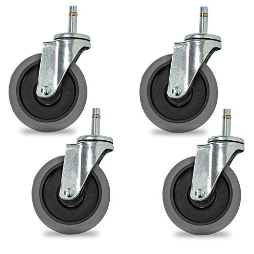 Roulettes pivotantes de 10 cm avec frein tige 50mm pour chariot