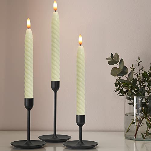 Lasumora Christmas Flameless Taper Candles Flickering With 10-Key Remote, Battery Operated 3D Wick Led Spiral Window Candles 6 Pack Real Wax Wedding Home Birthday Christmas Decor(0.78 X 9.8 Inchs) #TOP6