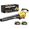 GEVEELIFE Leaf Blower Cordless, 650CFM & 3 Speed Levels, Electric Cordless Leaf Blower with 2 * 4.0Ah Battery Powered, Blowers for Lawn Care, Yard, Blowing Leaves, Dust, Snow