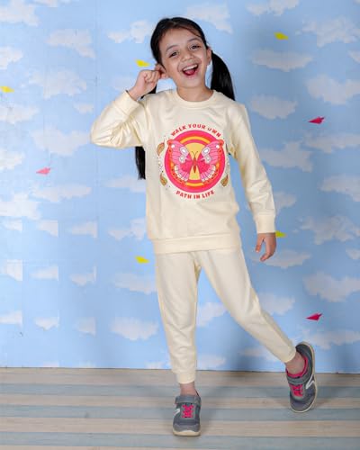 Image of The Mom Store Kids Sweatshirt With Joggers Set| Cotton With French Terry | Cute Prints | Warm | For Boys & Girls | Trendy Winter Sets For Kids | Hoodie And Sweatpant Set