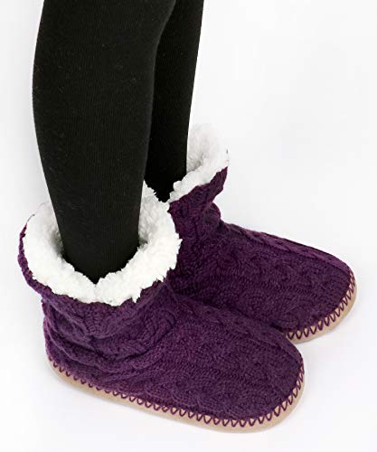 Panda Bros Slipper Socks For Women With Grippers, Fuzzy Womens Slipper Booties With Non Slip Bottoms, Cozy Warm House Slippers(Purple New, 5-7.5) #TOP6