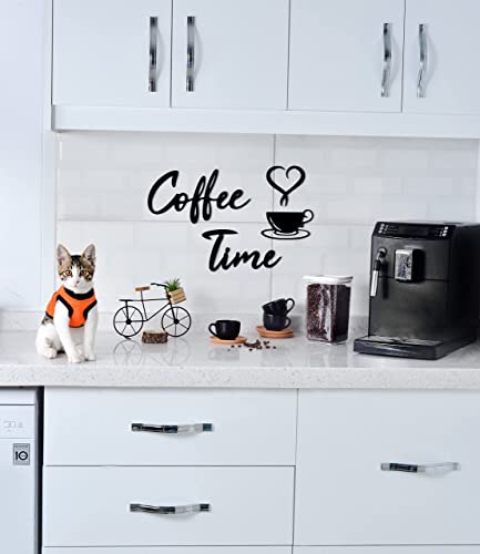 4En Coﬀee Time Sign Coffee Bar Decor For Kitchen, Cafe And Farmhouse, Wooden Coffee Bar And Coffee Station Accessories, Modern Wall Art, Coffee Bar Sign, Mdf 4 Pieces #TOP4