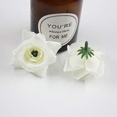 EdricShop Flores Artificiais Simulacao Rico Subiu Decoracao Com Flores Flor Cabeca DIY Acessorios - (Color Blanco)