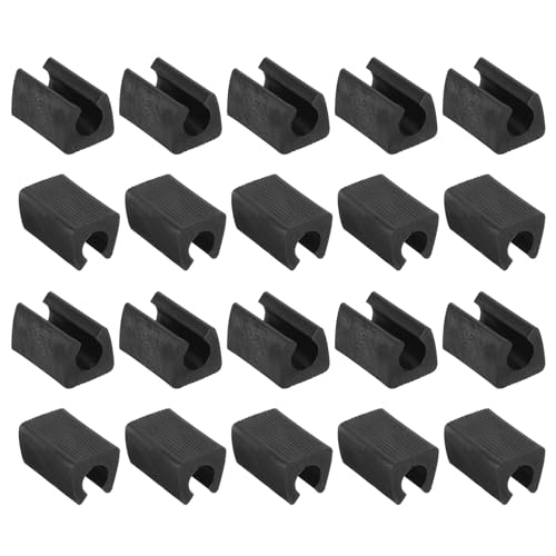 QUARKZMAN 20 Pack de Tapones Rectangulares Antideslizantes para Patas de Silla, Ajuste para Patas de Tubo Metálico de 10mm - Protectores de Plástico, Negro