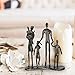 DreamsEden Rustic Family Figurines, Cast Iron Art Home Decoration Statue with Gift Card for Anniversary Birthday (Family of five)