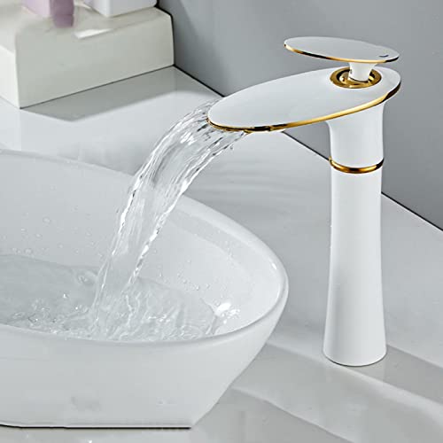 Robinet de Salle de Bain Mitigeur Laiton Chaud Froid Monotrou Haut
