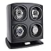 Versa [Newly Updated] Quad Watch Winder in Black - Independently Controlled Settings - Multiple Direction and Timer Settings - Adjustable Watch Pillow - Plenty of Space for Large Watches - No Magnets