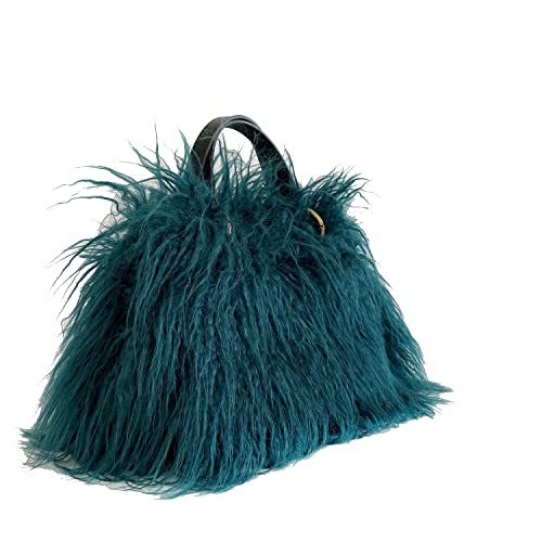 Sac en fourrure synthétique Mininaomi vert accessoire luxe doux