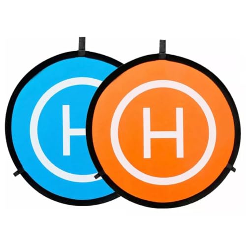 Landing Pad Pista de Pouso e Decolagem Heliponto 55cm Laranja e Azul para Drone ITWO