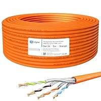 Câble Réseau Cat.7 S/FTP 3 M Orange - Compatible Gigabit, 600 MHz - Connecteurs RJ45, Sans Halogène - Pour Réseau Haut Débit