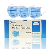 50X Masque Facial médical Masque Chirurgical jetable Masque de Protection 3 Couches Type IIR BFE 98% TÜV Rapport de Test Masque Facial (50 pièces/boîte)