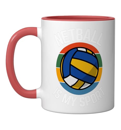 Netball is my Sport, Netball Fans Ceramic Mug, Red/White, 11oz