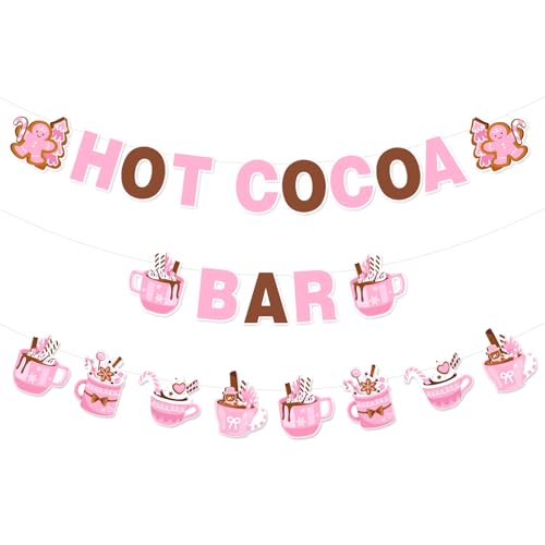 Kreatwow Hot Cocoa Bar Decorations Pink Hot Cocoa...