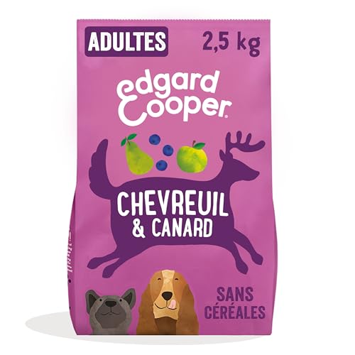 Edgard & Cooper Croquettes Chien, (Chevreuil & Canard, 2.5kg), Sans Céréales, Viande fraîche et protéines de qualité, Vrais ingrédients pour chiens, Hypoallergénique, Sans sucres ajoutés