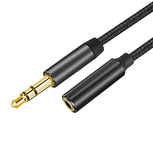 T Tersely 3.5mm TRS Headphone Extension Cable, Gold Plated Male to Female Stereo Extender Cord Adapter, Audio Aux Jack for iPhone iPad MacBook Smartphones Tablets PC Speakers Media Players (1M)