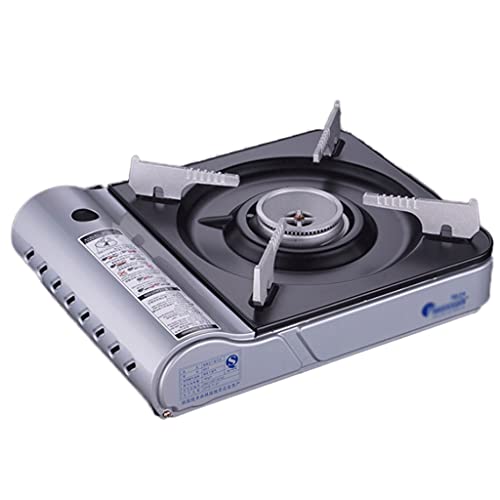 LMJ Durable Estufa de Camping de Salida| Estufa de Gas portÃ¡til de un Solo Quemador de butano | Acero Inoxidable | Carrera de Transporte Incluido | 10. 000 BT Nosotros Cocinando