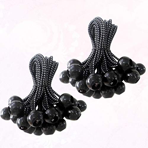 Pacote com 20 cordões elásticos para bolas Scicalife, corda elástica preta, corda fixa para tenda, a