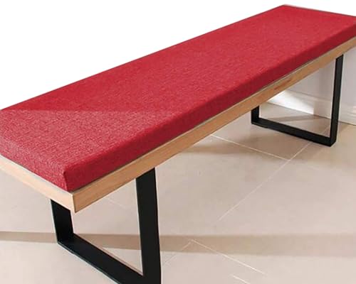 High Density Memory Foam Garden Bench Cushion 70x55x5cm Washable Linen Cover with Non-Slip Ties Best for Indoor Furniture, Bay Window Seats & Patio Swing
