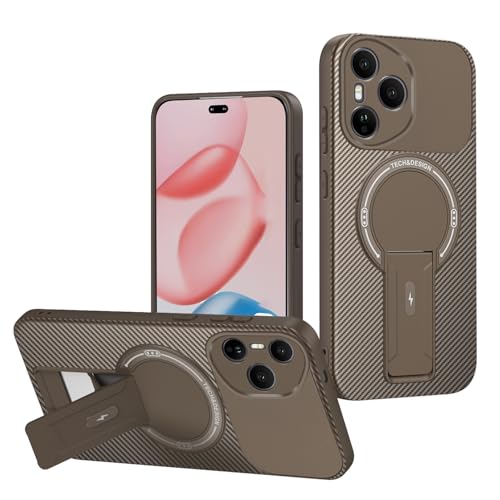 �X�}�z�P�[�X �Ή��@�� for Honor 400 Pro �J�����ی�}�O�l�b�g�L�b�N�X�^���h�u���P�b�g 2 in 1�yTPU+PC�z�����ϏՌ� Brown