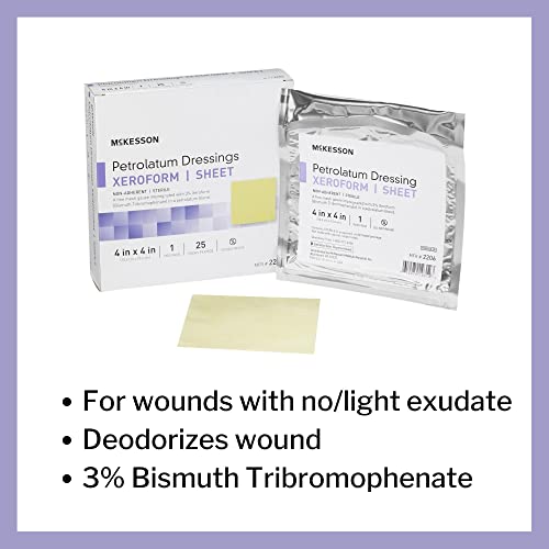 McKesson 2206 Xeroform Petrolatum Gauze Dressing, 4 x 4 Inch, Box of 25 - Thumbnail 4