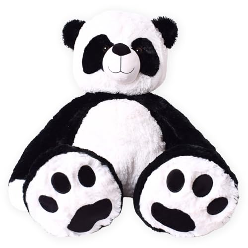 TE-Trend XXL Panda Kuscheltier Bär Teddybär 100 cm, Hochwertiges Plüsch, EIN tolles Geschenk für Kinder und Erwachsene, Riesen Teddy für EIN unvergleichliches Kuschelvergnügen und liebevolle Momente