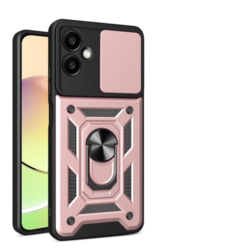 bojioderf Compatible with Samsung Galaxy A05 Case,Compatible with Samsung Galaxy A05 SM-A055 Magnetic Bracket [PC+TPU] 2 in 1 Slide Lens Pink