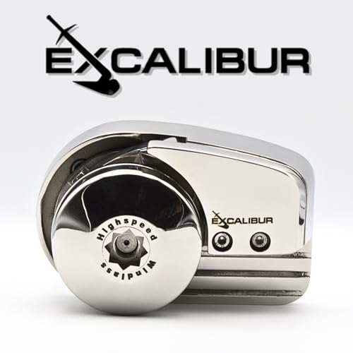 EXCALIBUR Vertical Windlass Anchor System - 900W 12V DC Motor, 1452 lbs Pulling Power, 316 Stainless Steel Housing, Chain 1/4 Inch HT G4 and Rope 1/2 Inch, for Boats up to 40 FT