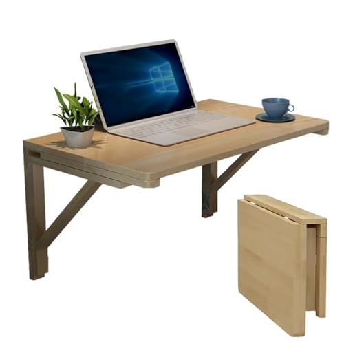 Studio encombré ? Adoptez la table murale à abattant 100x30cm en bois - 2
