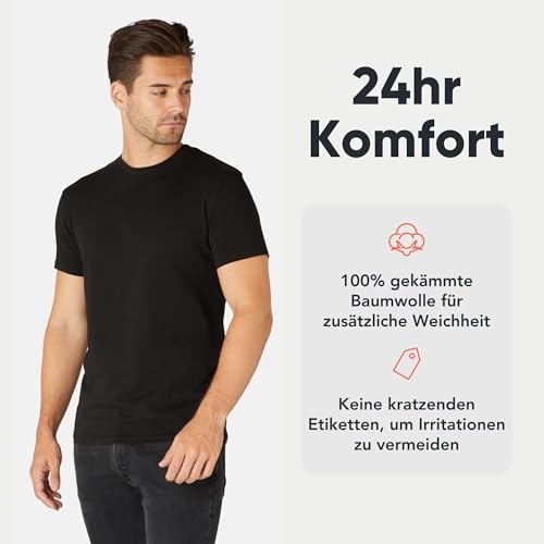FM London 3/5er-Pack T-Shirts für Herren 100% Baumwolle, Premium-Qualität – Bild 3