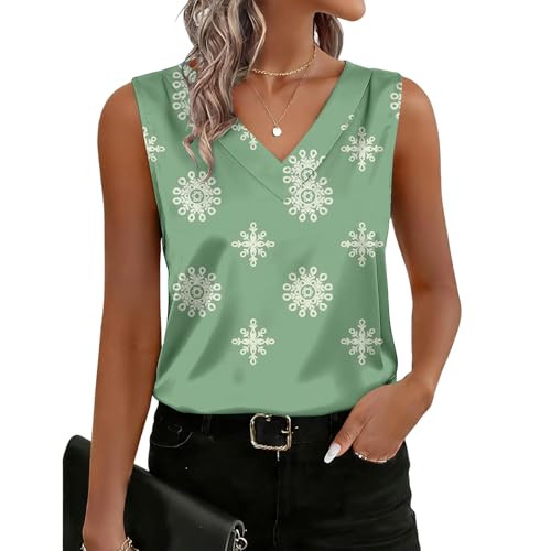 Cami Top Satin Ladies Vest Tops V Neck Floral Printed Sleeveless Soft Lightweight Undershirts Vacation Beach Casual Daily Outings Light Green XXL