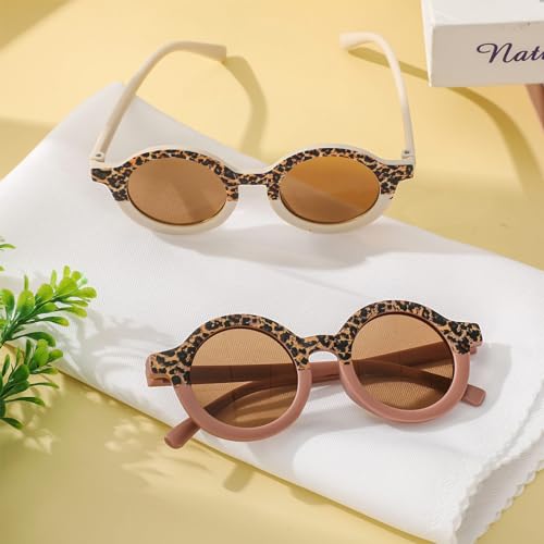 Whaline W13516 Sunglasses For Kids Round Leopard Print thumb #4