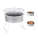 Grill węglowygrill gazowy Kempingowy piec grillowy składany węgiel drzewny grill Grill Stal nierdzewna Brazier Przenośny okrągły podwójny grill do kempingu składany grill węglowy (Color : Silver)